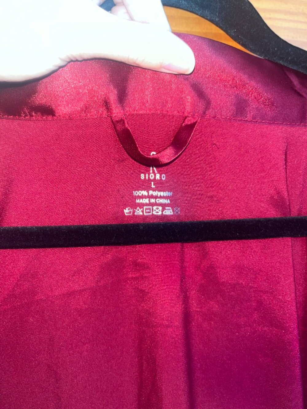 Satin Burgundy Robe - Picture 5 of 5